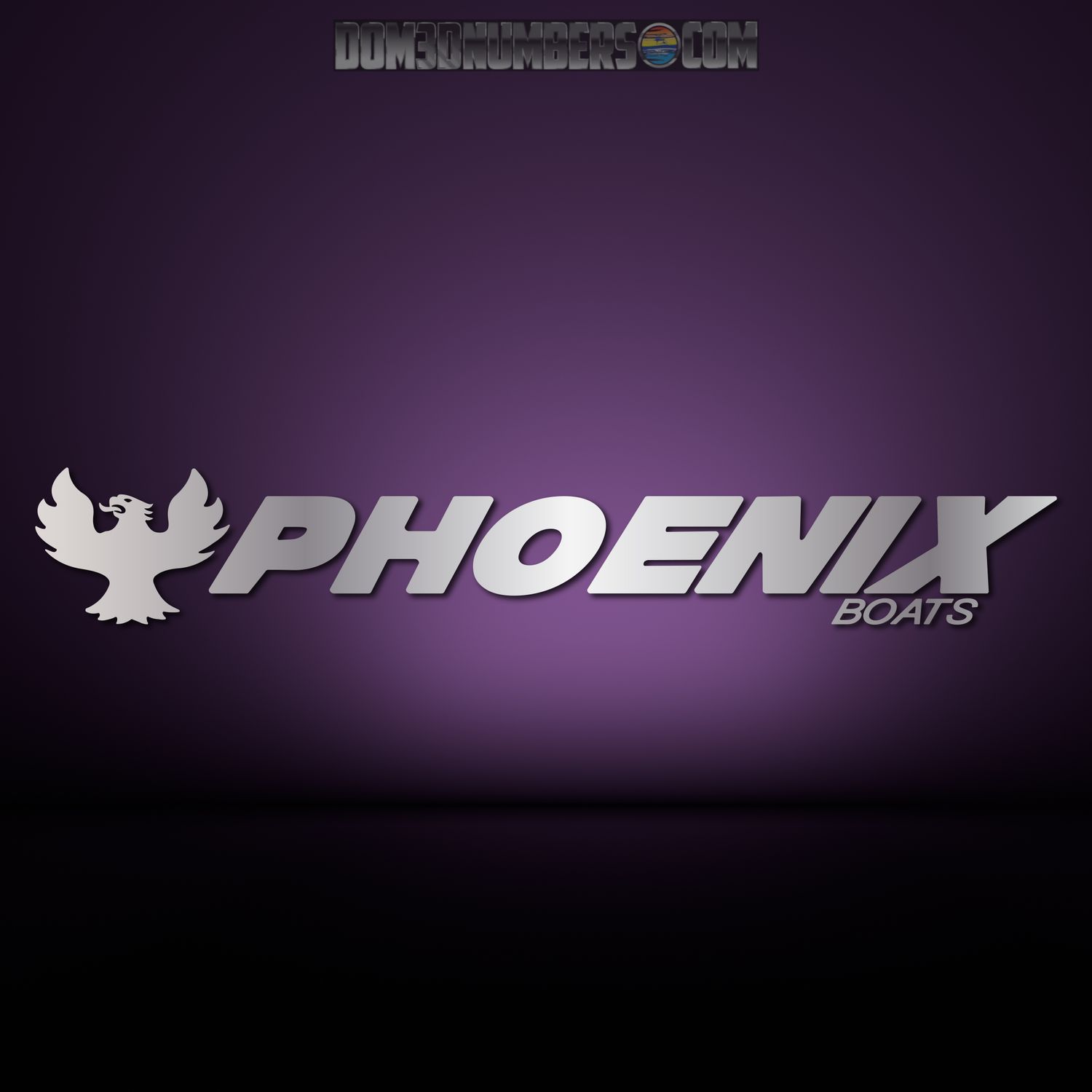 Phoenix Boats Boat Decal v2, Factory Matched Chrome or any Solid Color