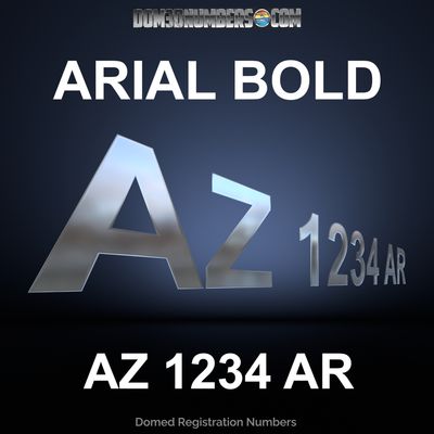 Domed Registration in Arial Bold font