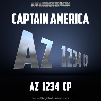 Domed Registration in the Captain America Font