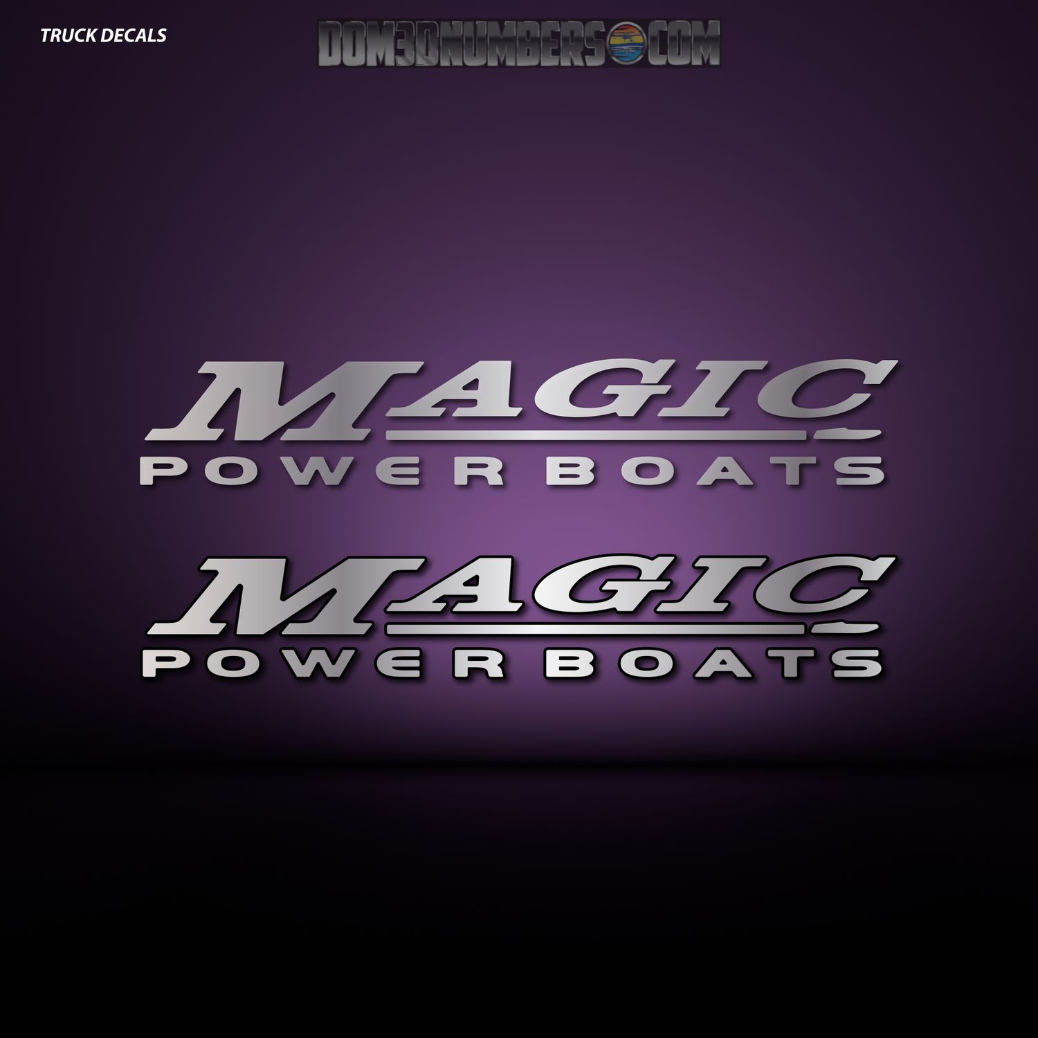 Domed Magic Powerboats Truck Window Decal