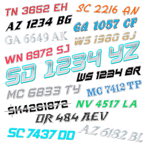 Domed Registration Numbers