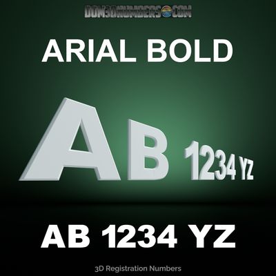 Arial Bold 3D Emblem Registration