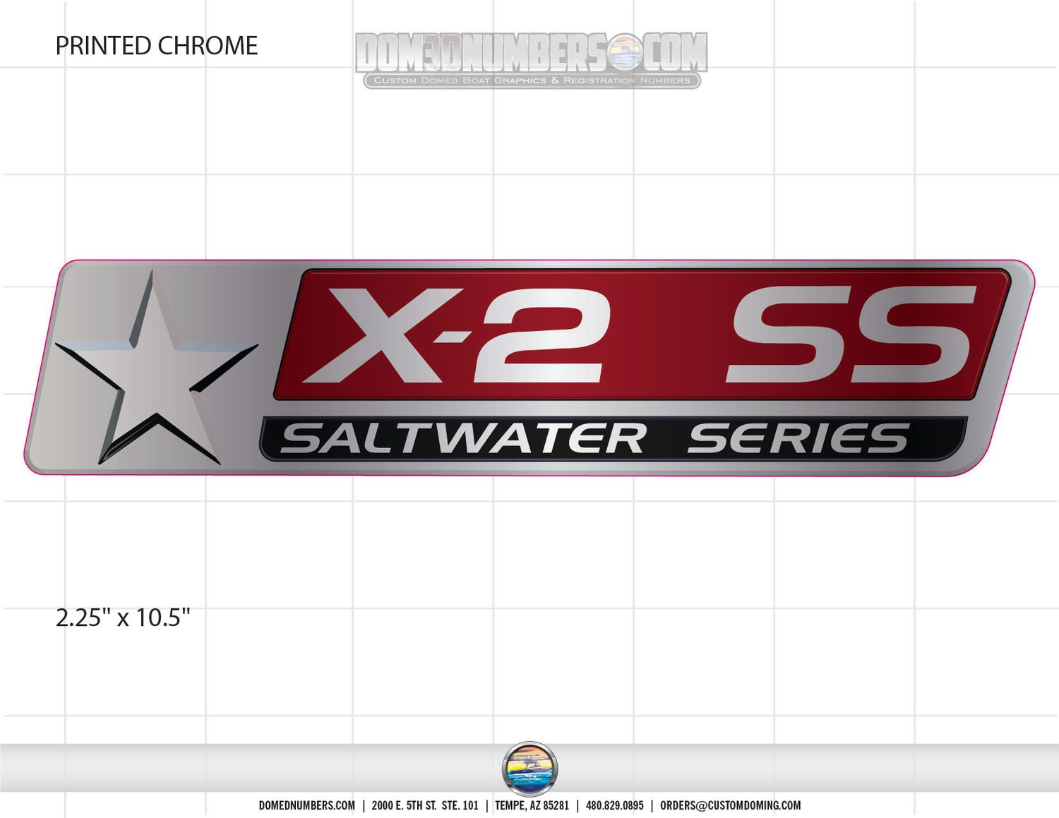 MasterCraft X2 SS SaltWater Series Domed Decal