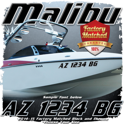 2014-19 Malibu Domed Registration, Black &amp; Chrome Factory Match