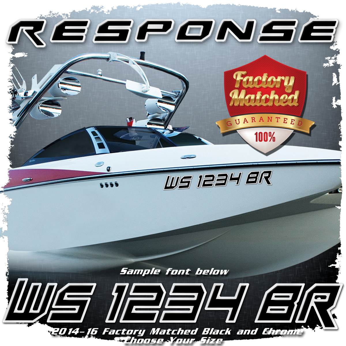 2015-19 Malibu Response Domed Registration, Black &amp; Chrome Factory Match