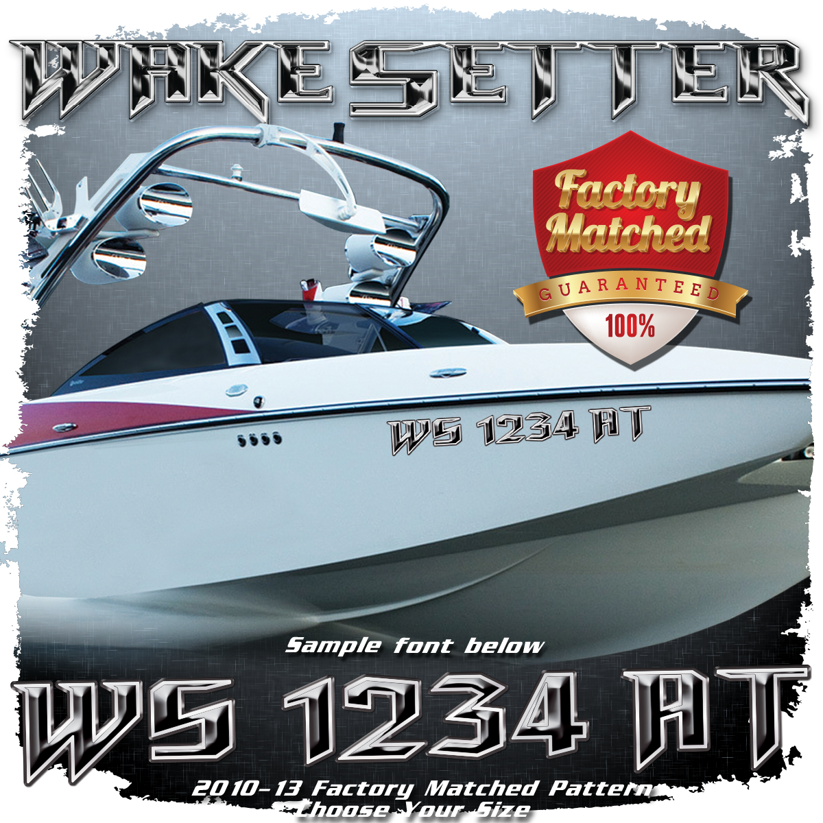 2010-13 Malibu Wakesetter Domed Registration, Factory Matched Colors