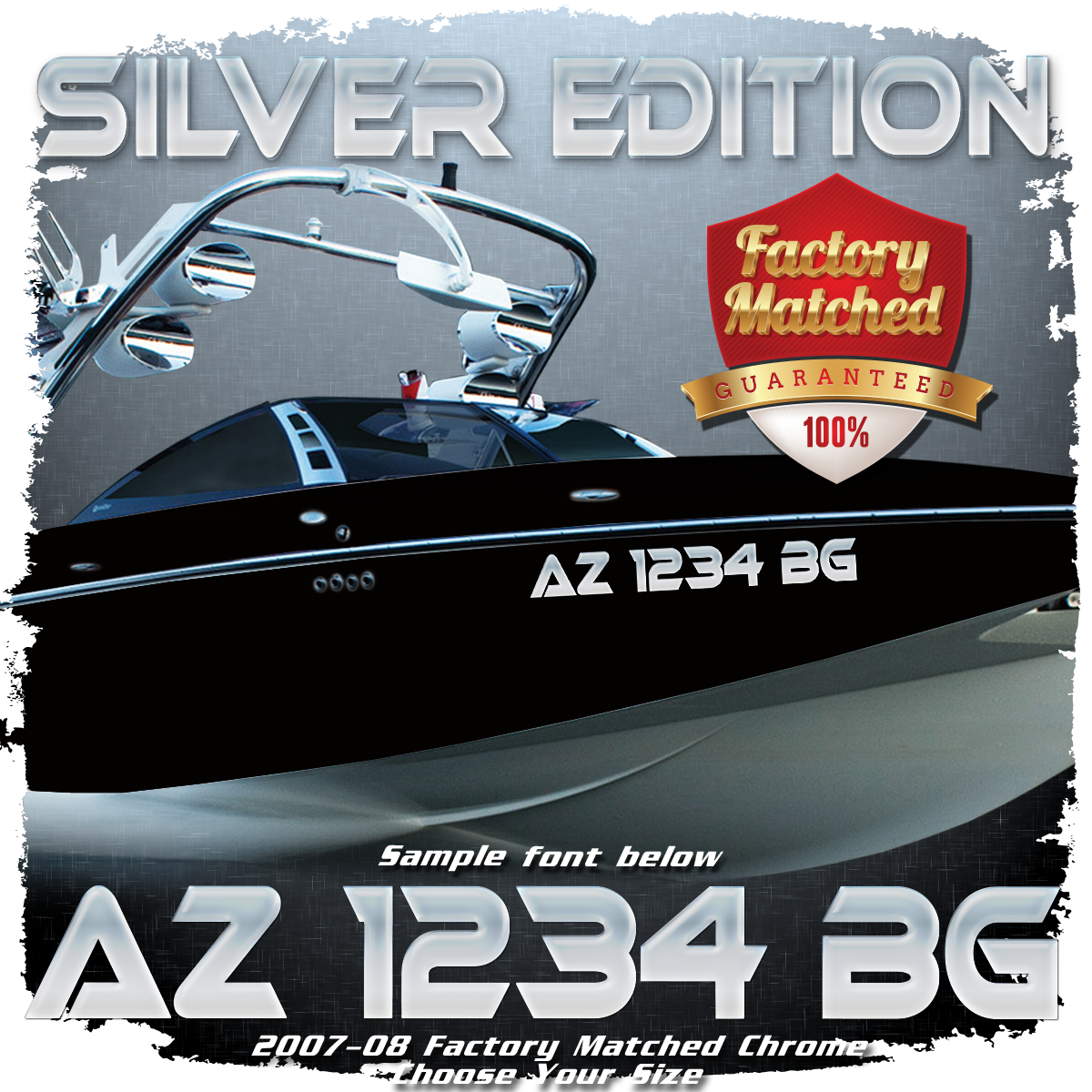 Malibu Silver Edition Registration, Factory Matched Chrome (2 included)