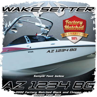 2001-05 Malibu Wakesetter Domed Registration, Black &amp; Chrome Factory Match