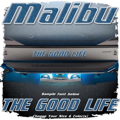 Domed Boat Name in the Malibu Font, Choose Your Own Colors