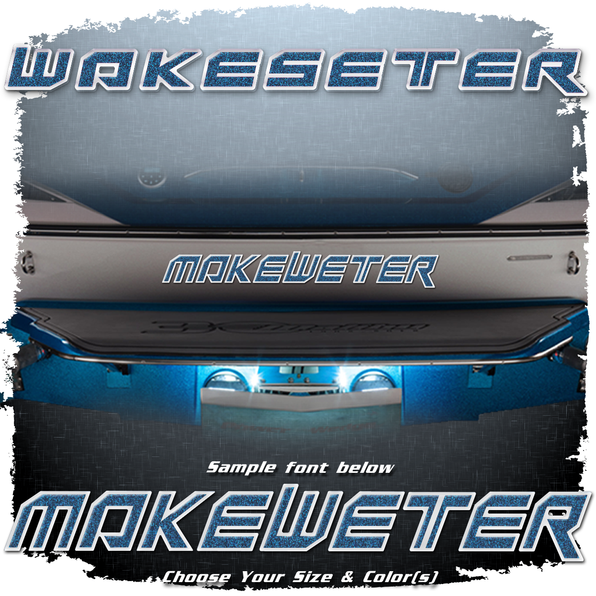 Domed Boat Name in the Malibu Wakesetter Font, 2014- 2025 Choose Your Own Colors