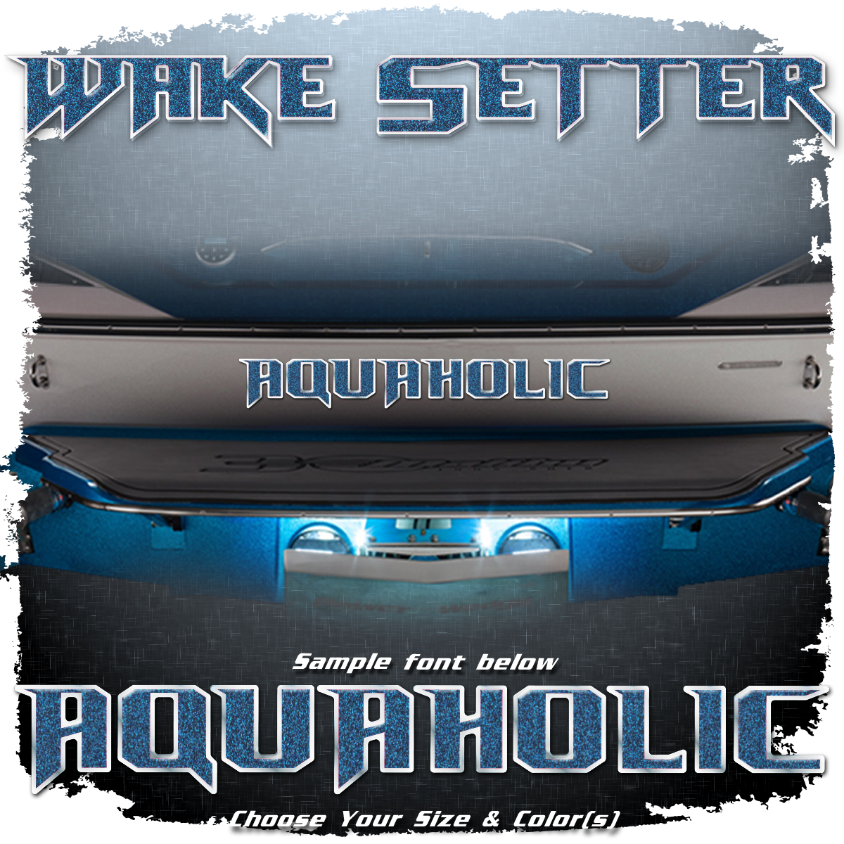Domed Boat Name in the 2010-13 Wakesetter Font, Choose Your Own Colors