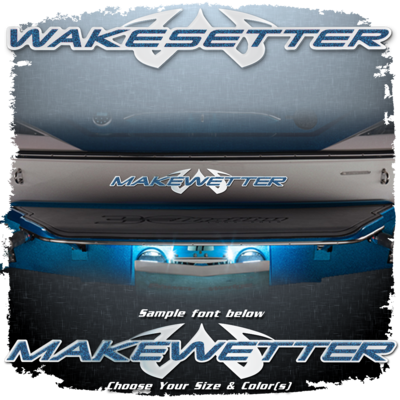 Domed Boat Name in the 2001-03 Wakesetter Font, Choose Your Own Colors