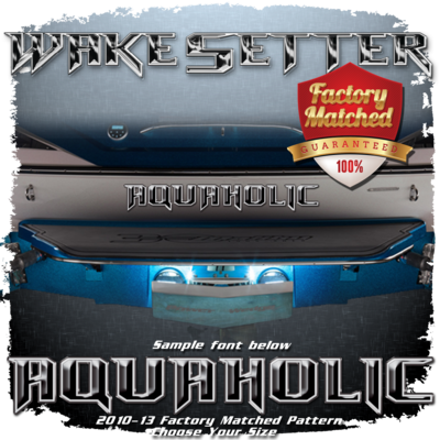 Domed Boat Name in the Malibu Wakesetter Font, 2010-13 Factory Matched Pattern