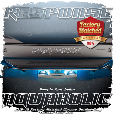 Domed Boat Name in the 2012-14 Response Font, Chrome Outline