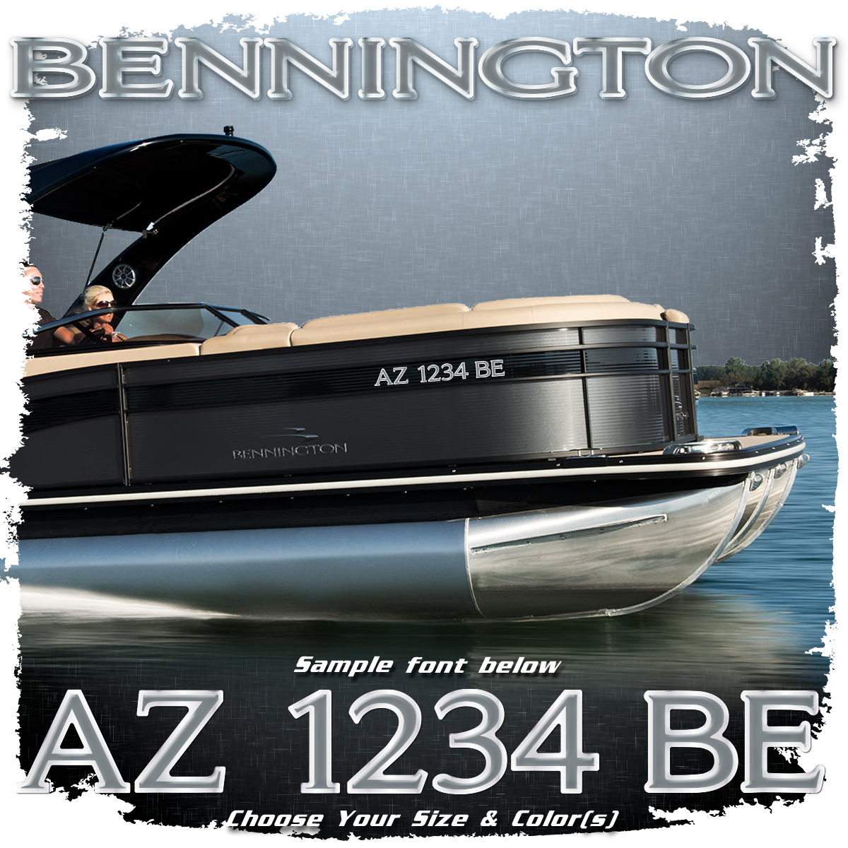 Bennington Logo Style #1 Domed Registration, Choose Your Own Colors