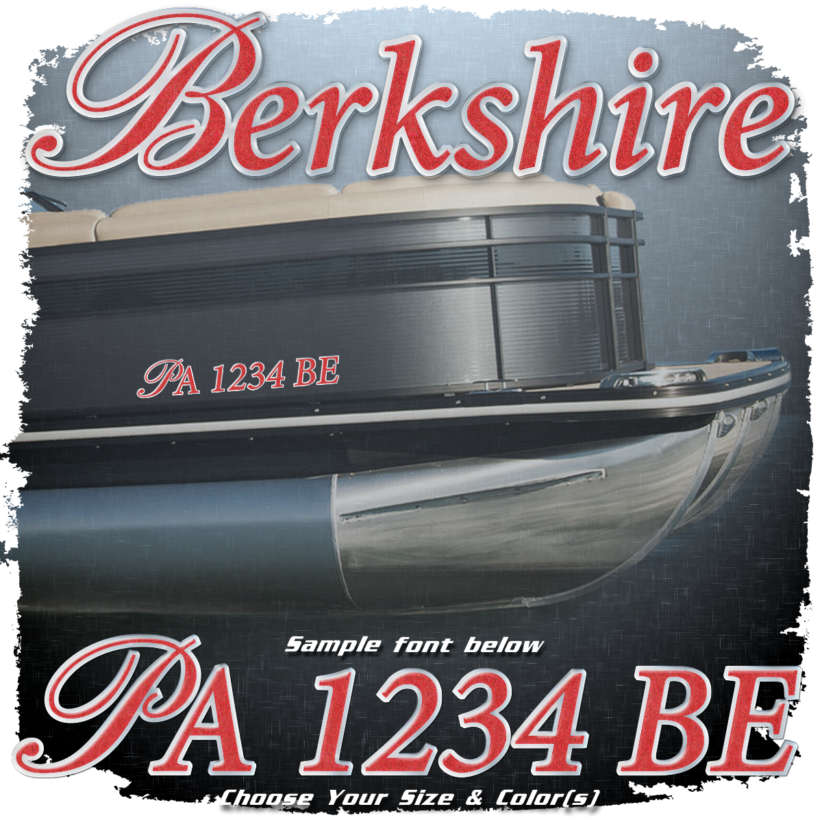 Berkshire Logo Style #1 Registration (2 included), Choose Your Own Colors