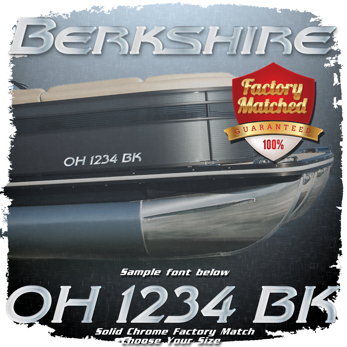 Berkshire Logo Style #2 Registration (2 included), Chrome