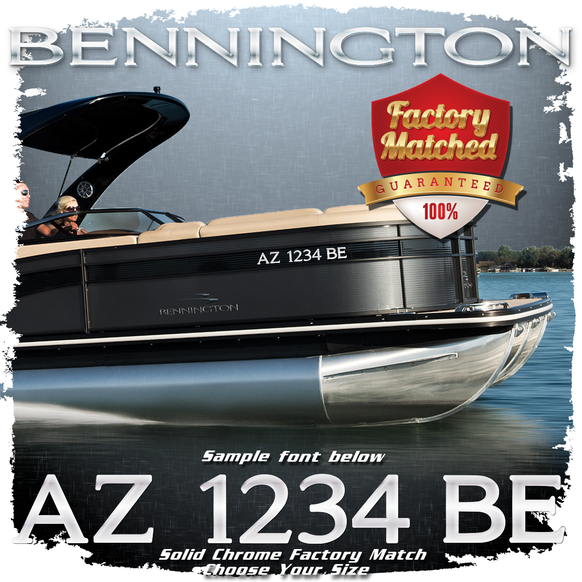 Bennington Logo Style #1 Domed Registration, Color Matched to Emblem