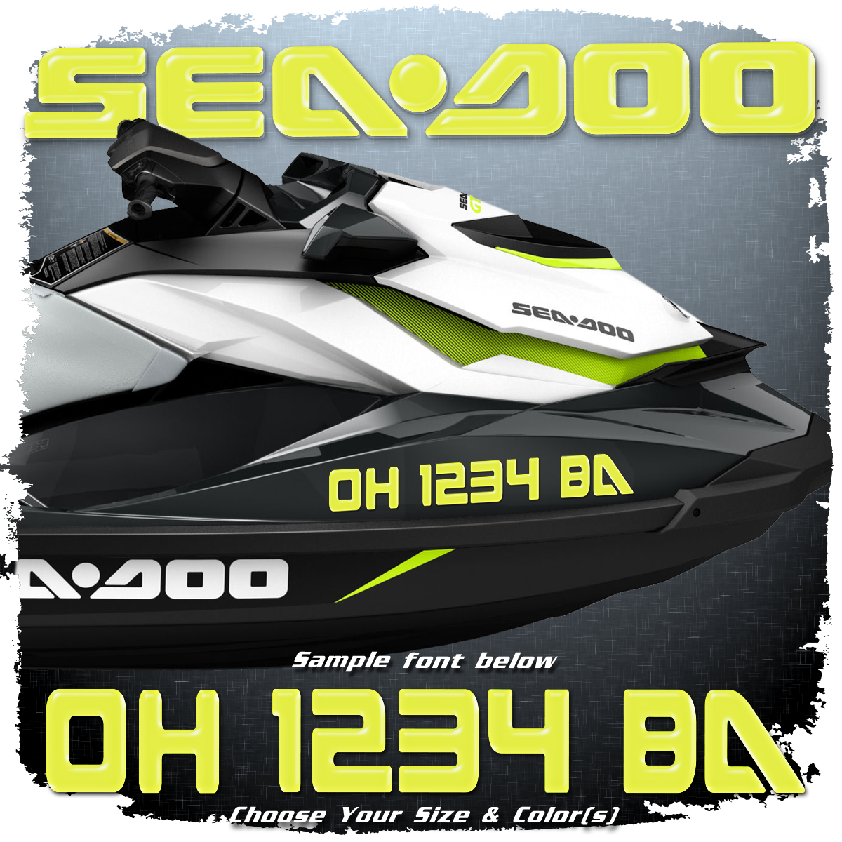 Sea Doo Registration Set, Choose Your Own Colors