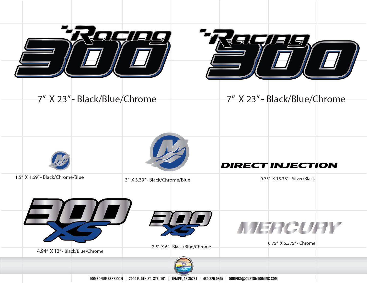 Mercury 300XS Racing Decals