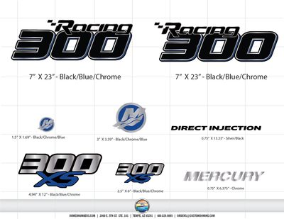 Mercury 300XS Racing Decals