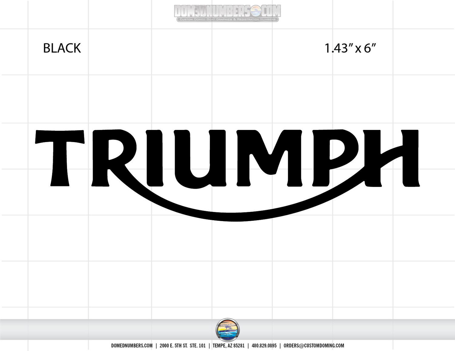 TRIUMPH GAS TANK DOMED DECAL