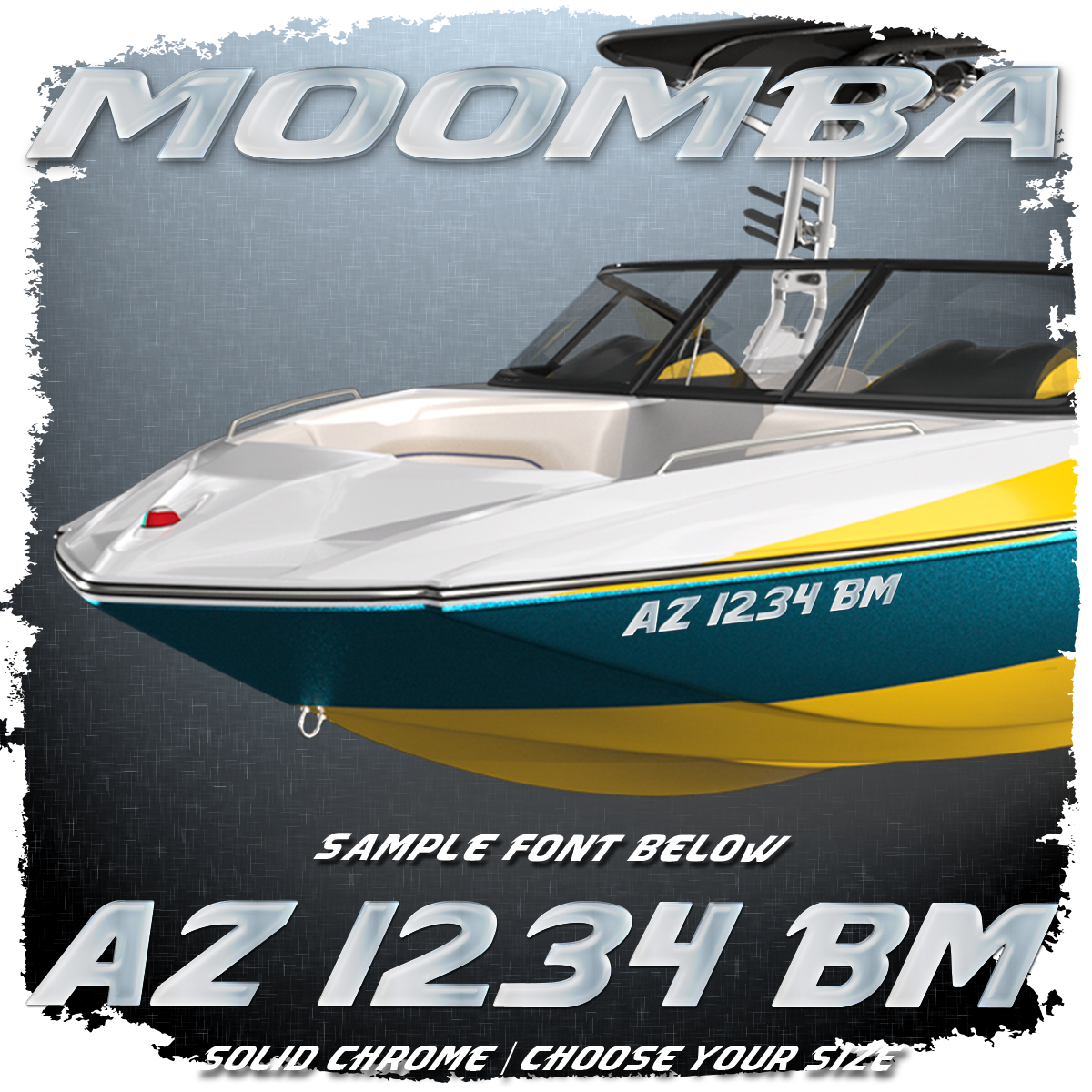 Moomba Registration (2 included), Factory Matched Chrome