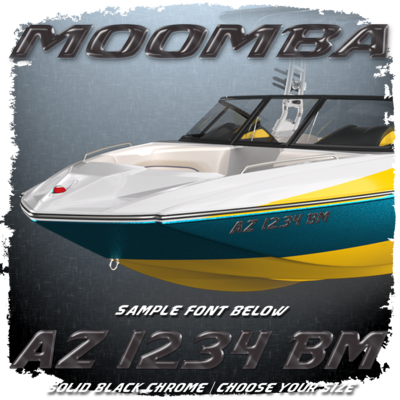 Moomba Domed Registration, Black Chrome Factory Logo Match