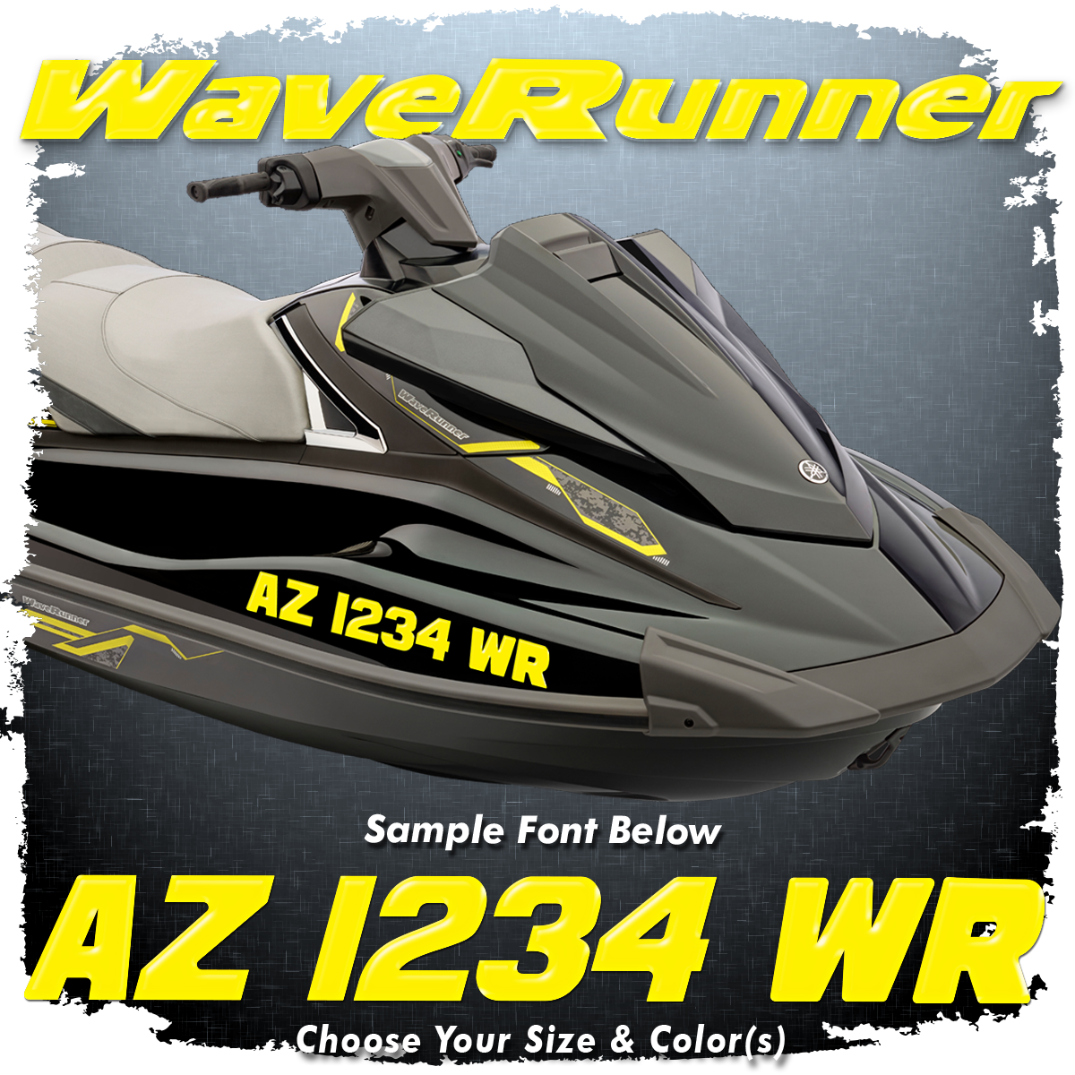 Yamaha Waverunner 1 Domed Registration, Choose Your Own Colors