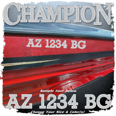 Champion Boats Registration, Choose Your Own Colors (2 included)