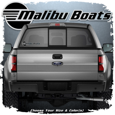 Domed Malibu Boats Window Decal, Choose Your Size & Color(s)