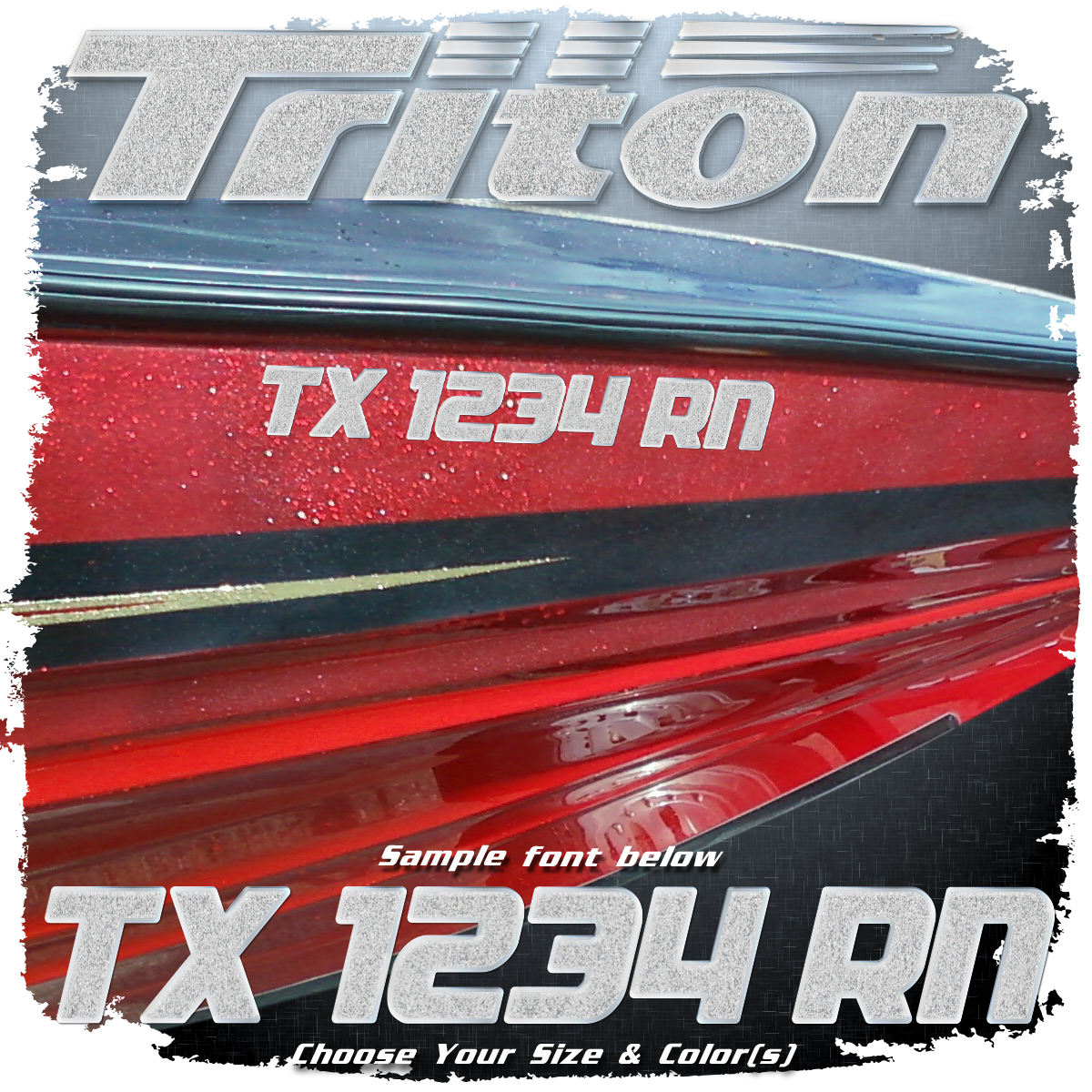 Triton Boats Domed Registration, Choose Your Colors