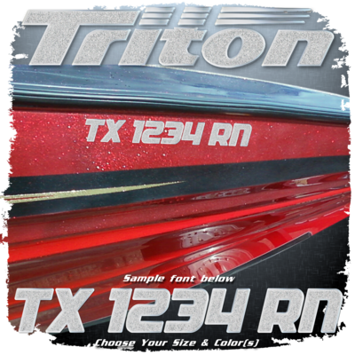 Triton Boats Registration, Choose Your Colors (2 included)