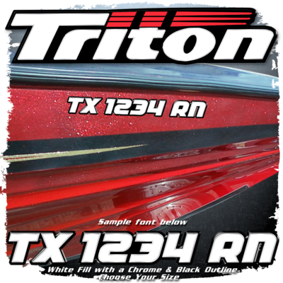 Triton Boats Domed Registration, Factory Matched Colors