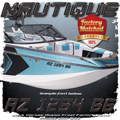 Nautique Domed Registration, Black Chrome Illusion Frost