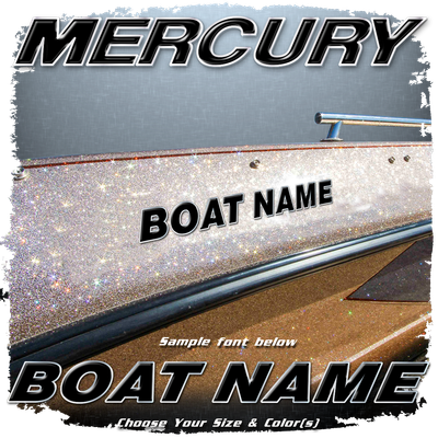 Domed Boat Name in the Mercury Font