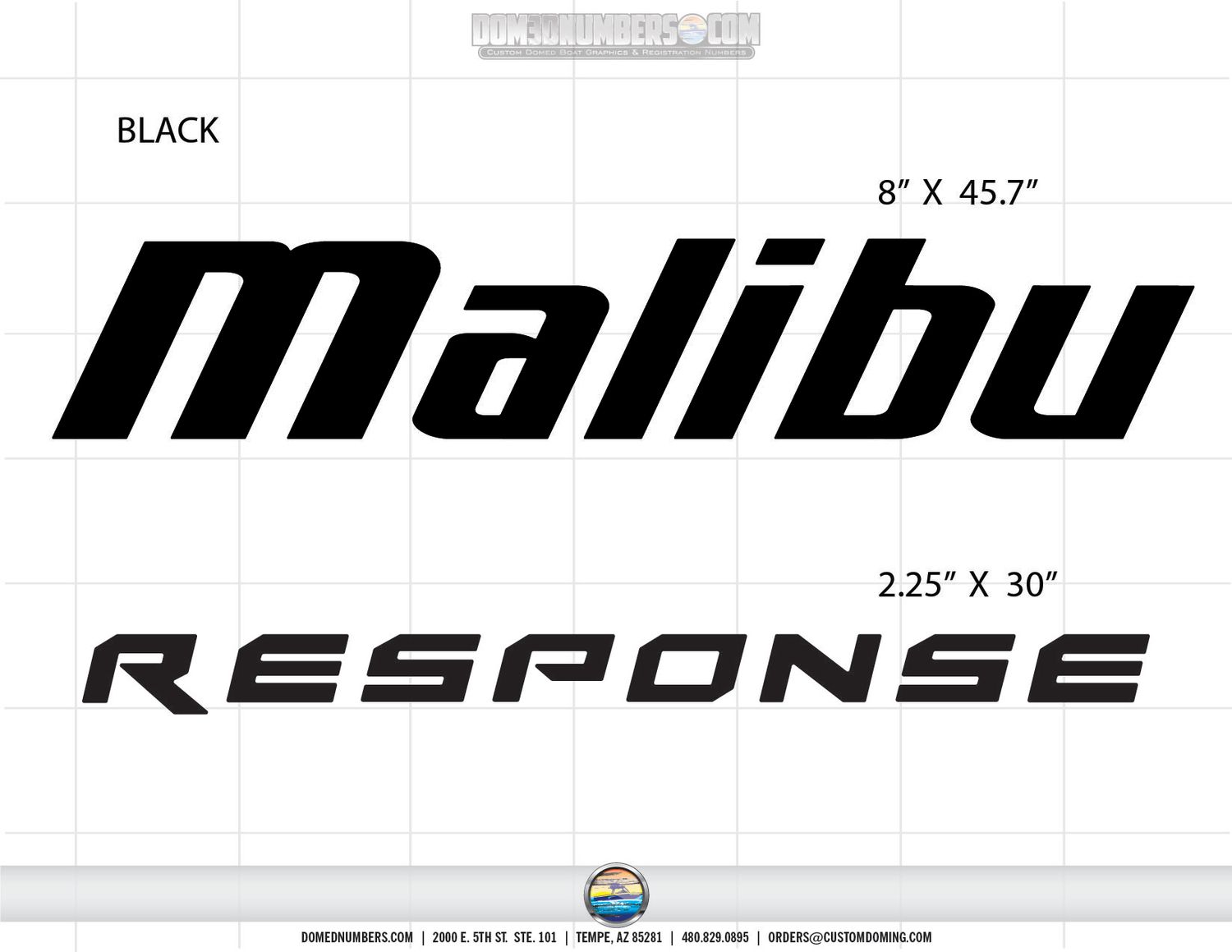 Malibu Response Domed Decal Set