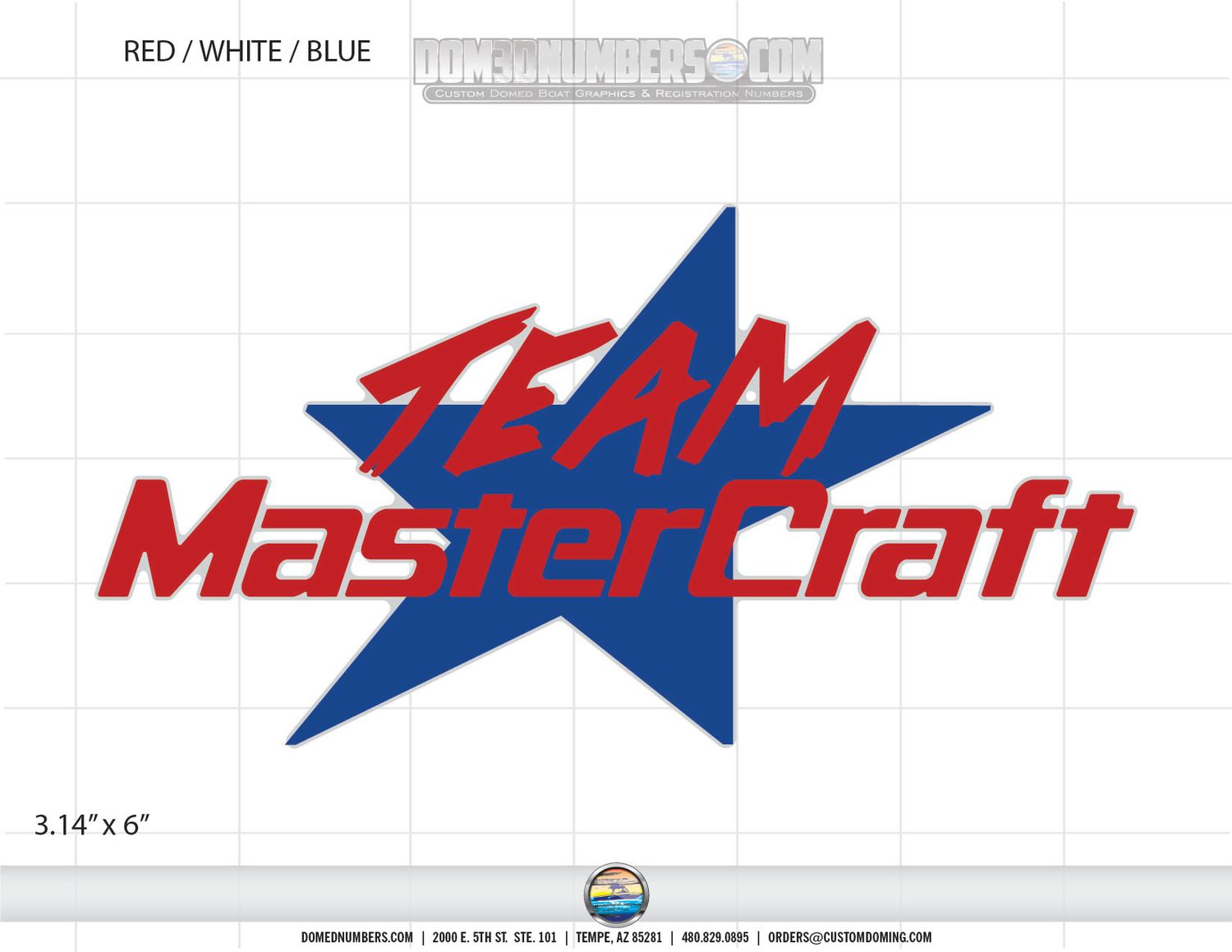 Team MasterCraft Domed Window Decal v2