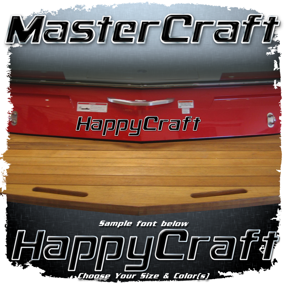 Domed Boat Name in the MasterCraft font