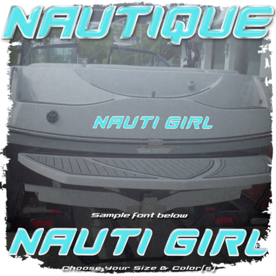 Domed Boat Name in the Nautique Font, Choose Your Own Colors