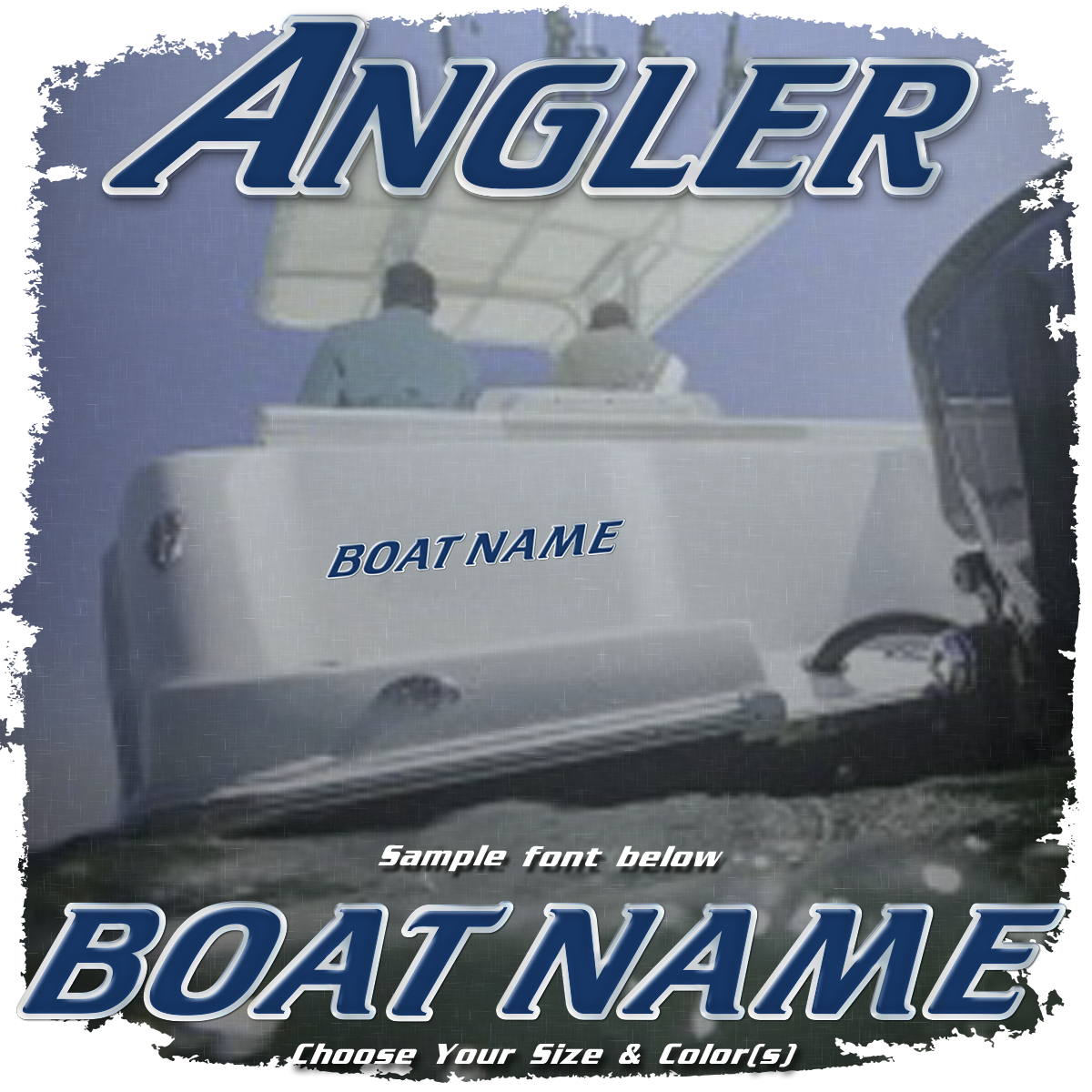 Domed Boat Name in the Angler Font