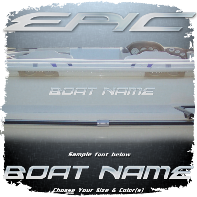 Domed Boat Name in the Epic Font, Choose Your Own Colors