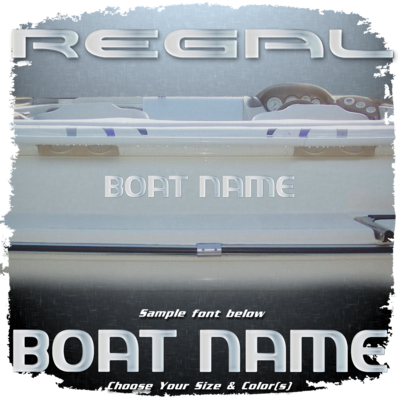Domed Boat Name in the Regal Font, Choose Your Own Colors