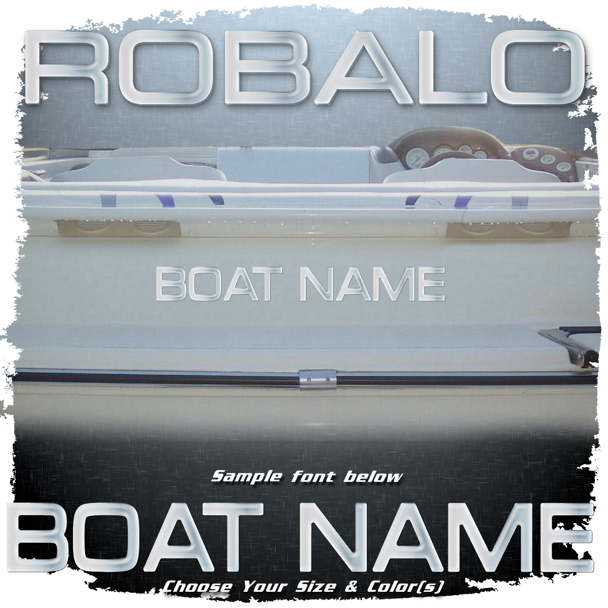 Domed Boat Name in the Robalo Font, Choose Your Own Colors
