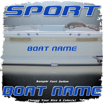 Domed Boat Name in the Sea Ray Sport Font