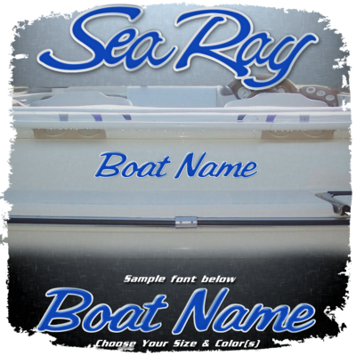 Domed Boat Name in the Sea Ray Script Font