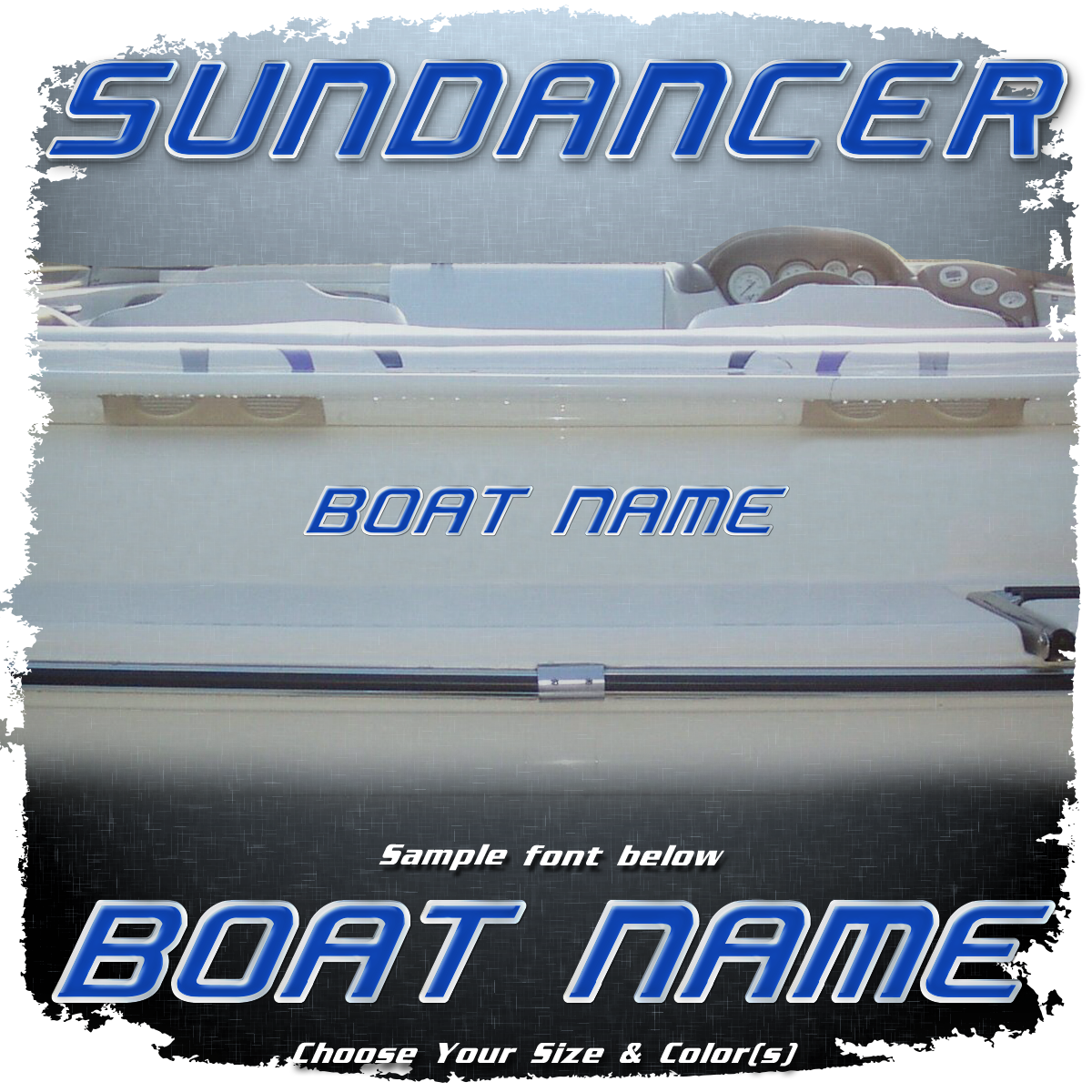 Domed Boat Name in the Sea Ray Sundancer Font