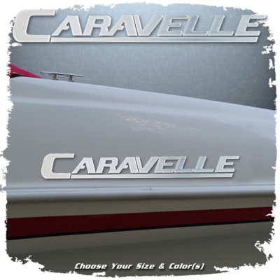 Domed Caravelle Decal, Choose Your Size &amp; Colors