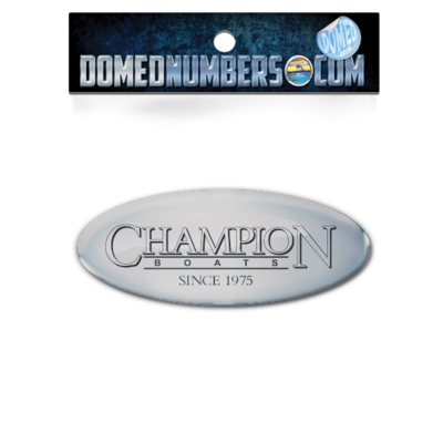 Domed Champion Oval Decal - Chrome Version