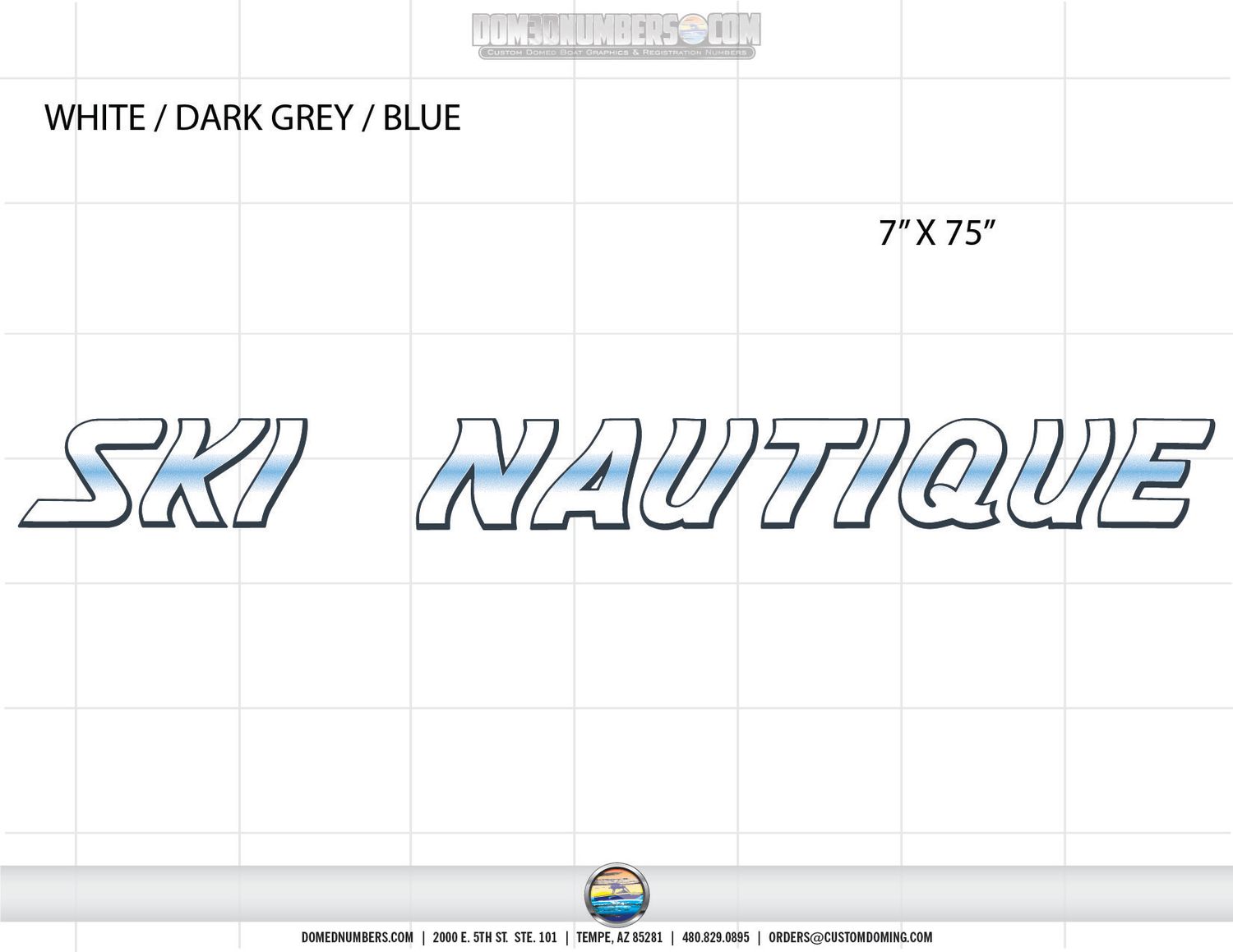 Ski Nautique Boat Decal 1991-93, Choose Your Colors